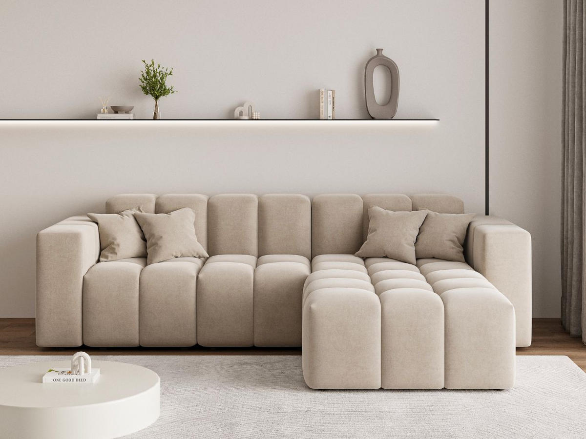 ECKSOFA Loopo Beige Rechts - Beige, Holz/Textil (265/180cm) - Graingold