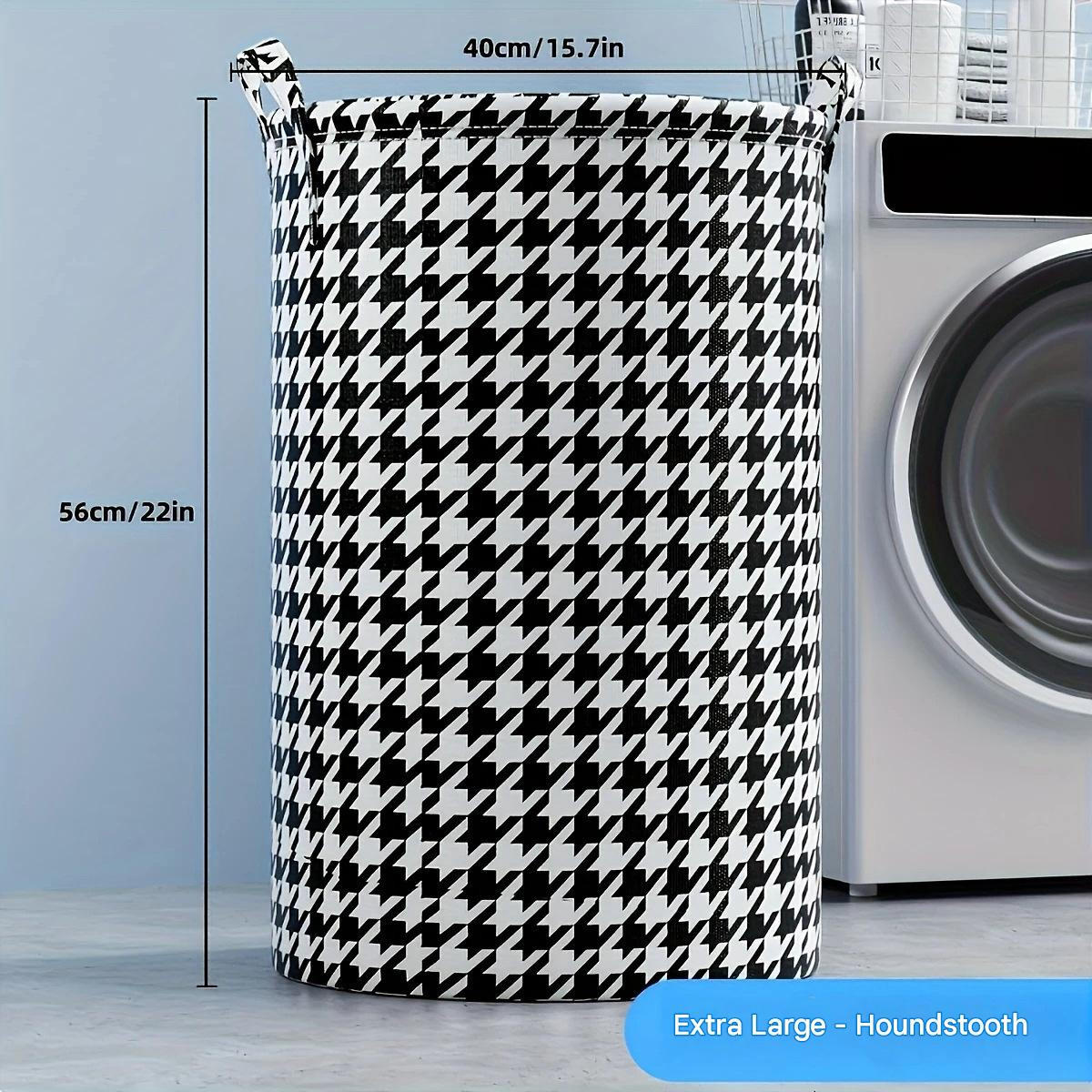 WÄSCHEKORB – großes Fassungsvermögen – 40 × 40 × 56 cm – Schwarz & Weiß - Schwarz, Textil (40/56/40cm)