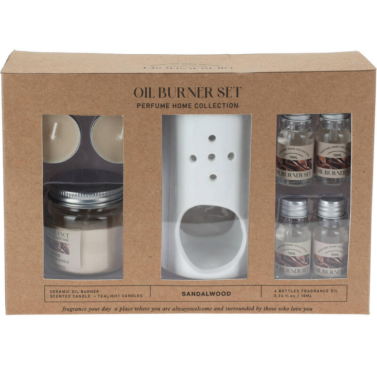 DUFTSET Kamin Sandelholzbaum - Weiß, Keramik (7.5/17.6/25.5cm) - Home Styling Collection