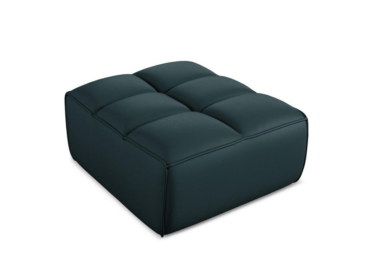 POUF Kunstleder Blau - Blau/Petrol, Leder/Kunststoff (80/43/93cm) - Makamii