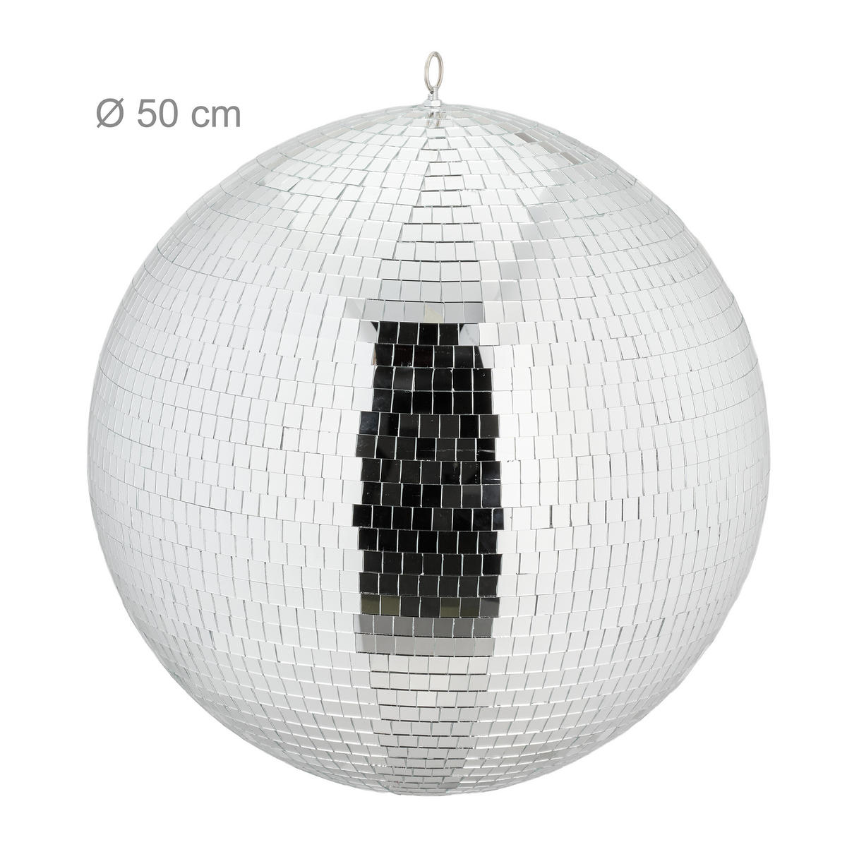 DISCOKUGEL - Silberfarben, Glas/Textil (50/54/50cm) - Relaxdays