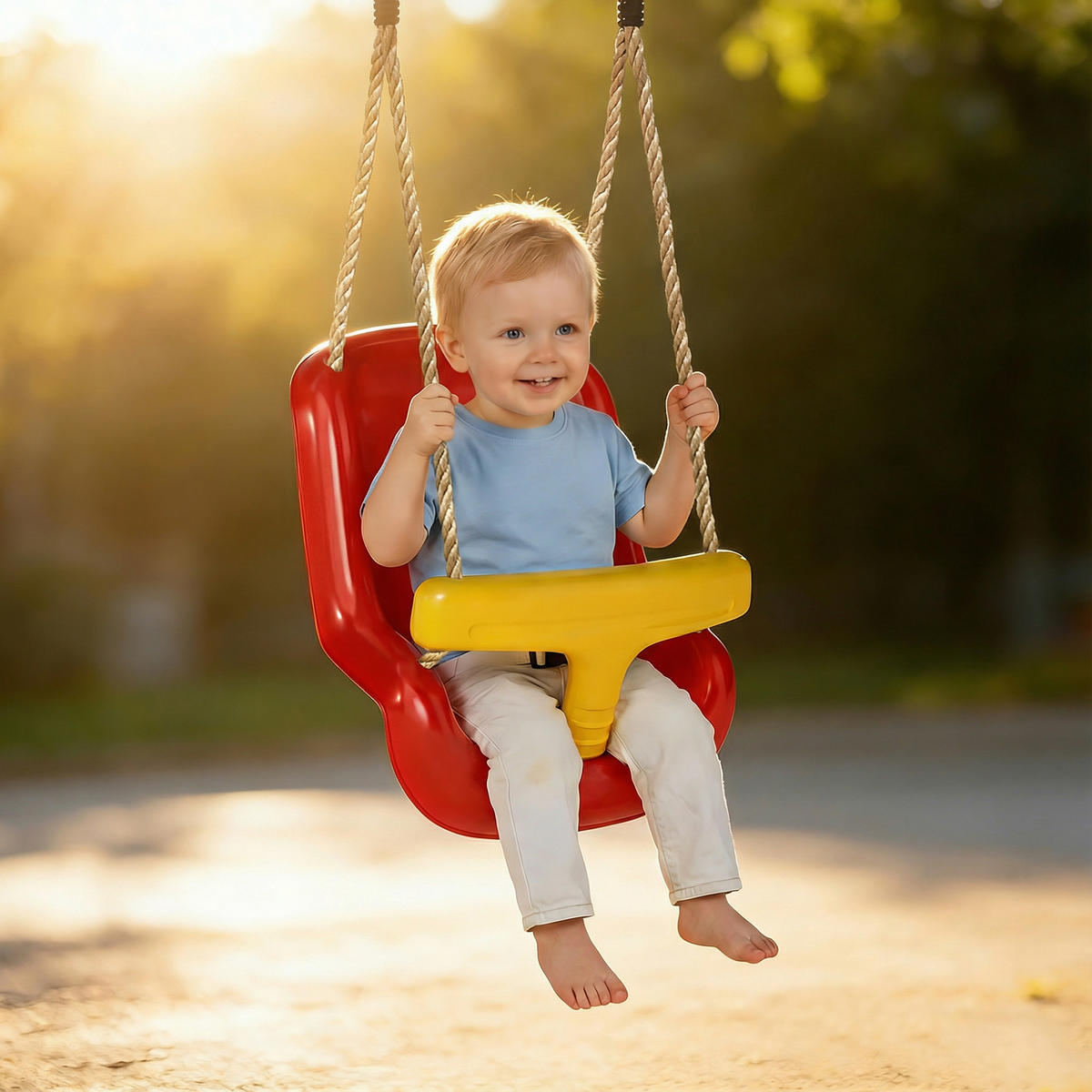 BABYSCHAUKEL PE Rot - Rot, Kunststoff (28/36cm) - AIYAPLAY