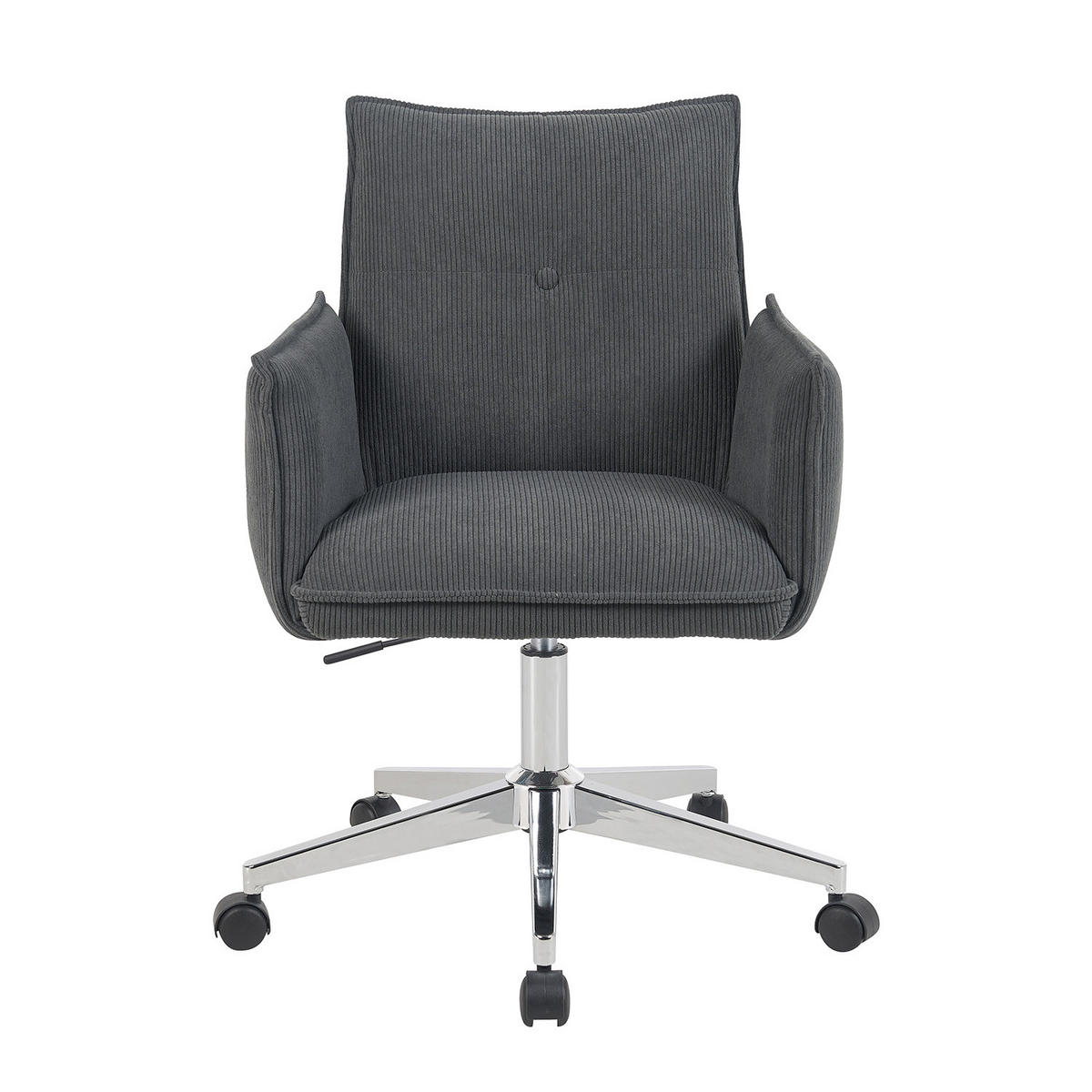 BÜROSTUHL Mika-Cleo - Chromfarben/Anthrazit, Textil/Metall (60/85/63cm) - DUBI Möbel