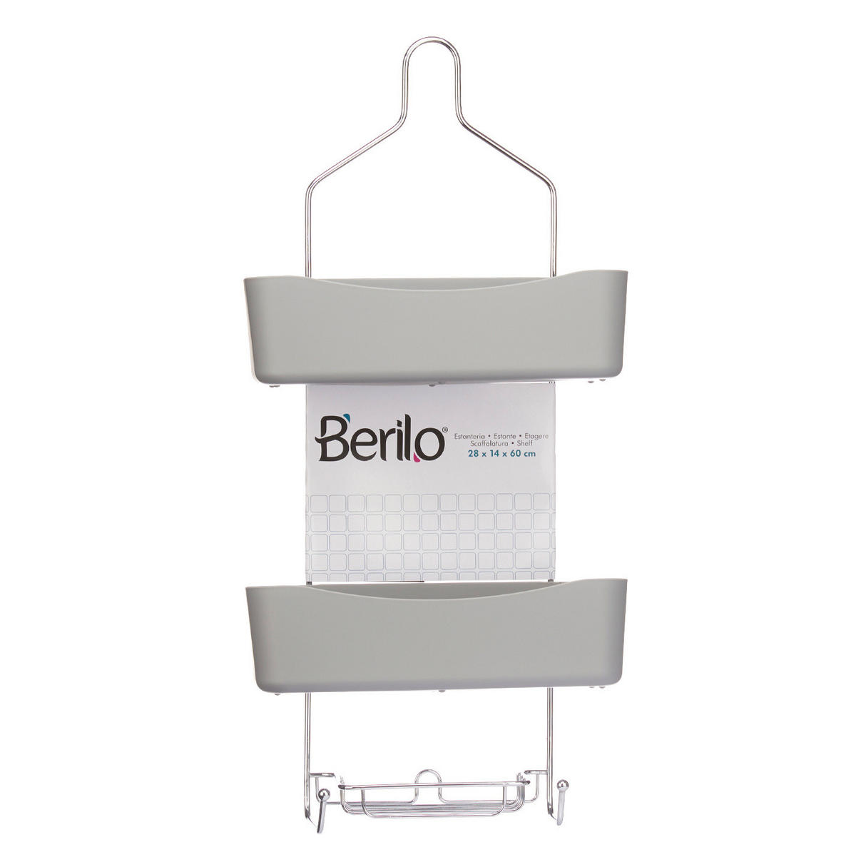 DUSCHREGAL ohne Bohren Benna 28/14/60 cm - Grau, Kunststoff (14/60/28cm) - Berilo