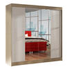 SCHWEBETÜRENSCHRANK Basti II - 200 cm - Beige/Weiß, Holzwerkstoff/Metall (200/215/58cm) - Sofnet