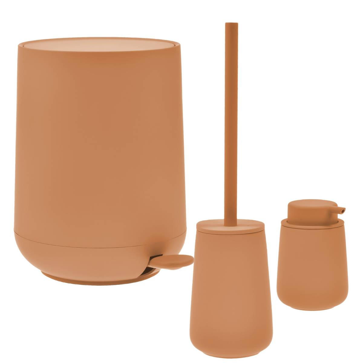 BAD ACCESSOIRES SET Nova ONE 3tlg. mandarine (orange) - Orange, Kunststoff (23/29/23cm) - Zone Denmark