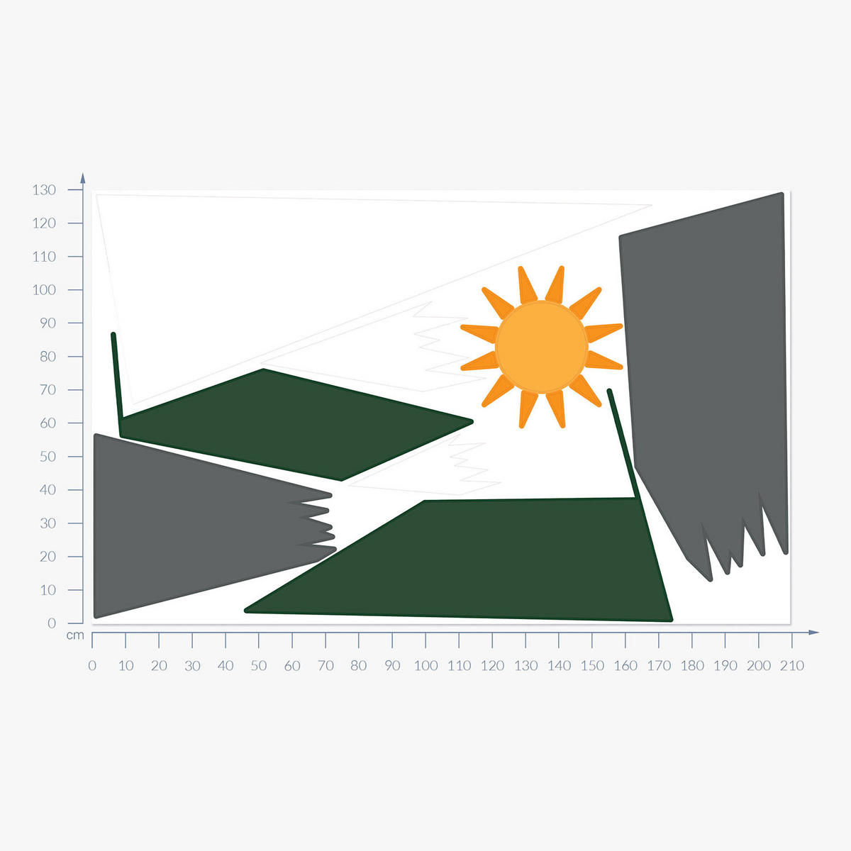 WANDAUFKLEBER 130x209cm - Gebirge - Multicolor, Kunststoff (130/209/0.1cm) - Wallfluent