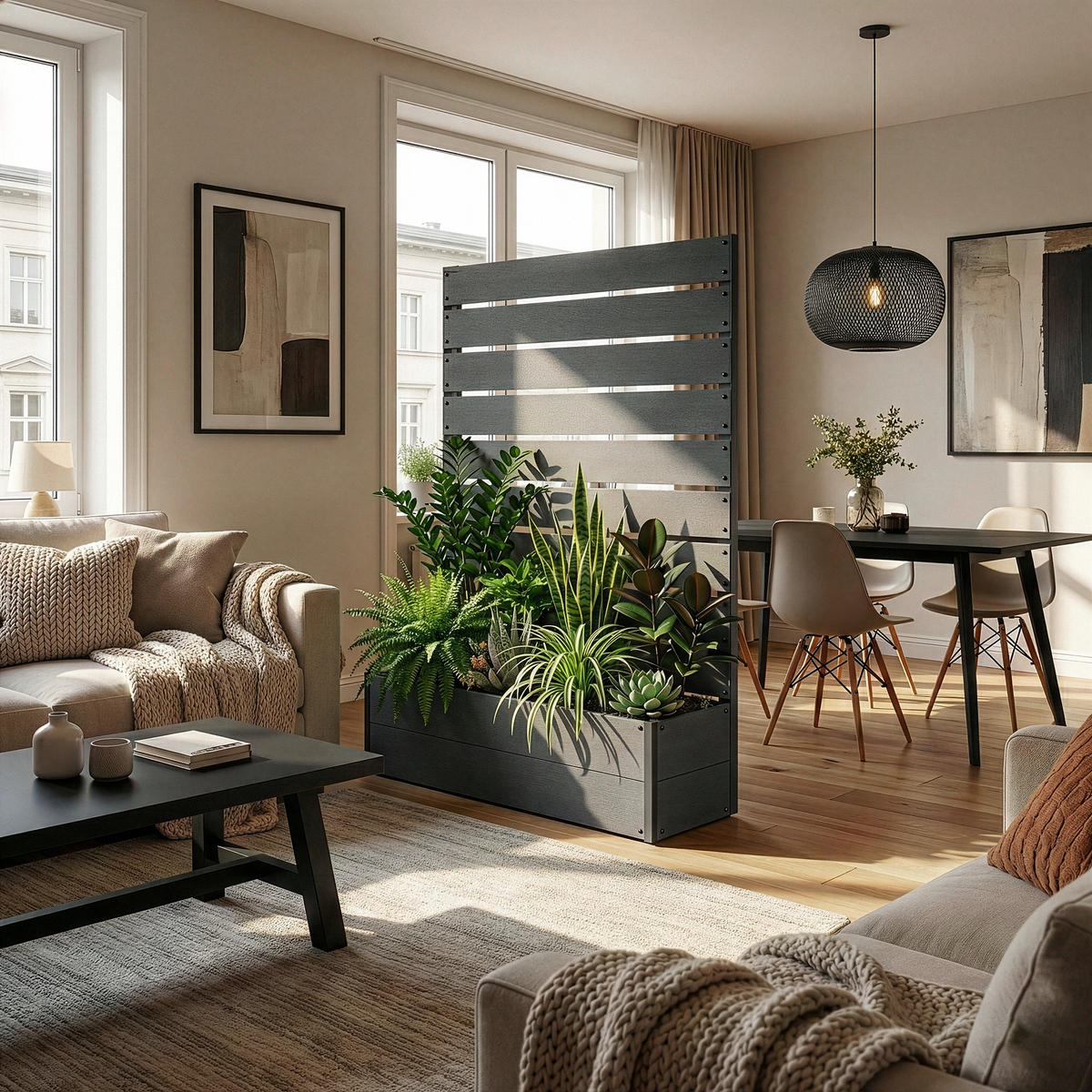 BLUMENKASTEN Heerde - Grau, Kunststoff (90/150/38cm) - [en.casa]