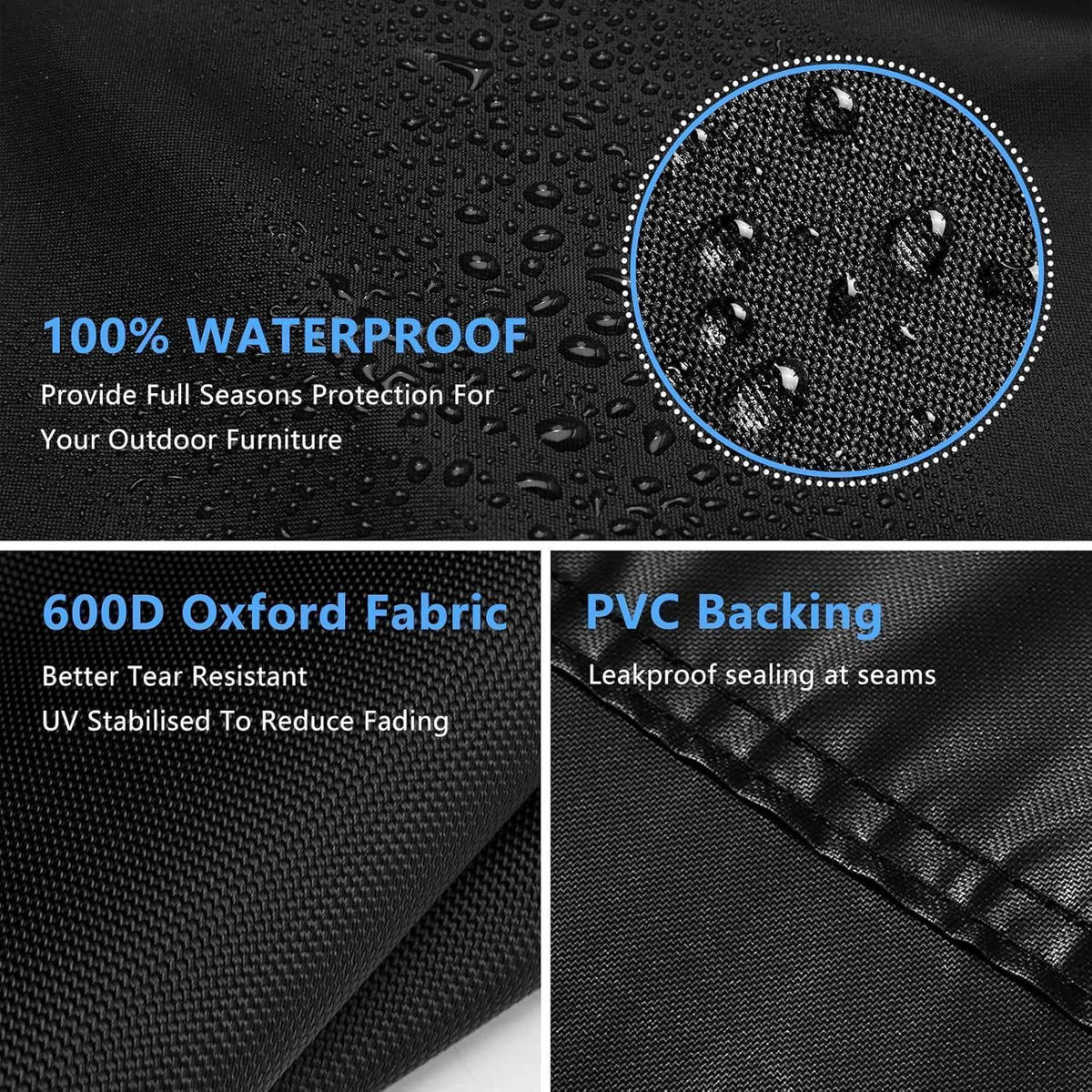ABDECKUNG für Pizzaofen 64 x 41 x 17 cm Oxford 600D wasserdicht - Schwarz, Textil (41.9/17/64cm)