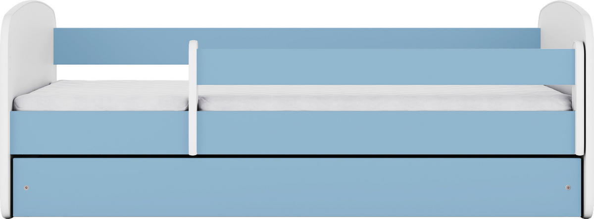KINDERBETT Emily mit Schublade und Matratze, Blau 70x140 cm - Blau/Weiß, Holzwerkstoff (140/70cm) - WFL GROUP