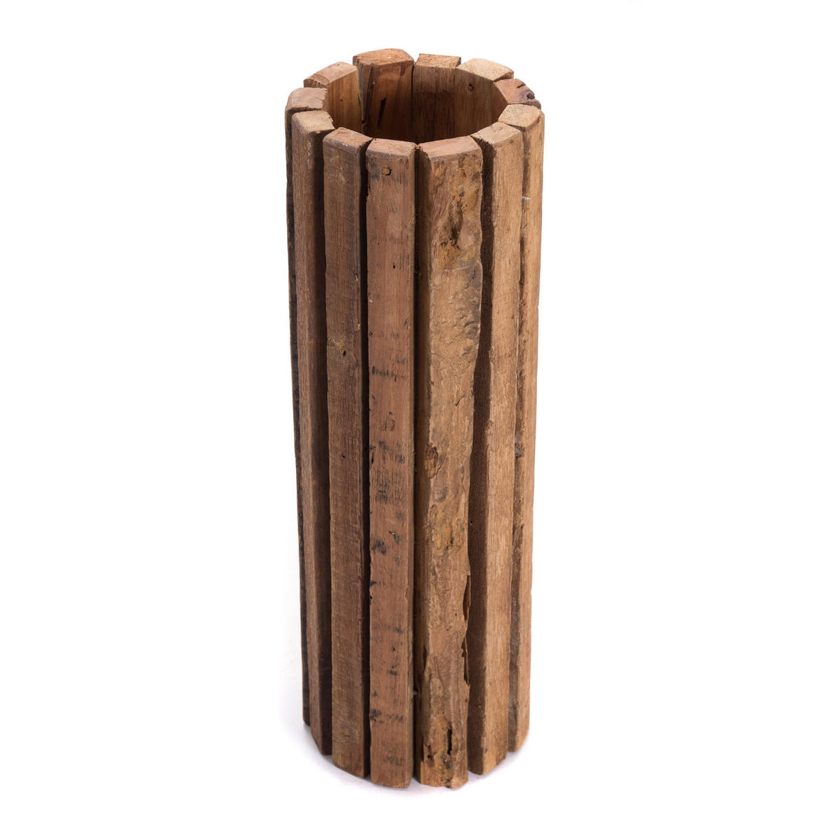 DEKO-SÄULE Spira 55 Massivholz, rund, für Pflanzen, Kerzen naturfarben - Naturfarben, Holz (11/18/55cm) - CREEDWOOD