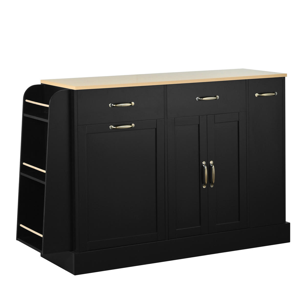 SIDEBOARD 133,5/40/86 cm Schwarz aus MDF mit Stauraum - Schwarz, Holzwerkstoff (40/86/133.5cm) - OKWISH