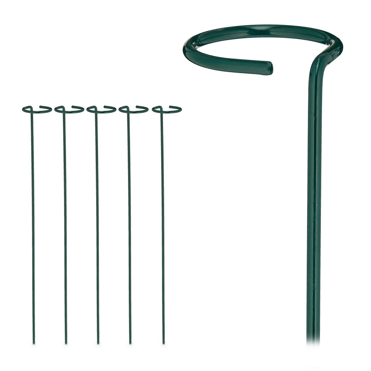 6XPFLANZSTÄBE - Dunkelgrün, Metall (6/60/6cm) - Relaxdays