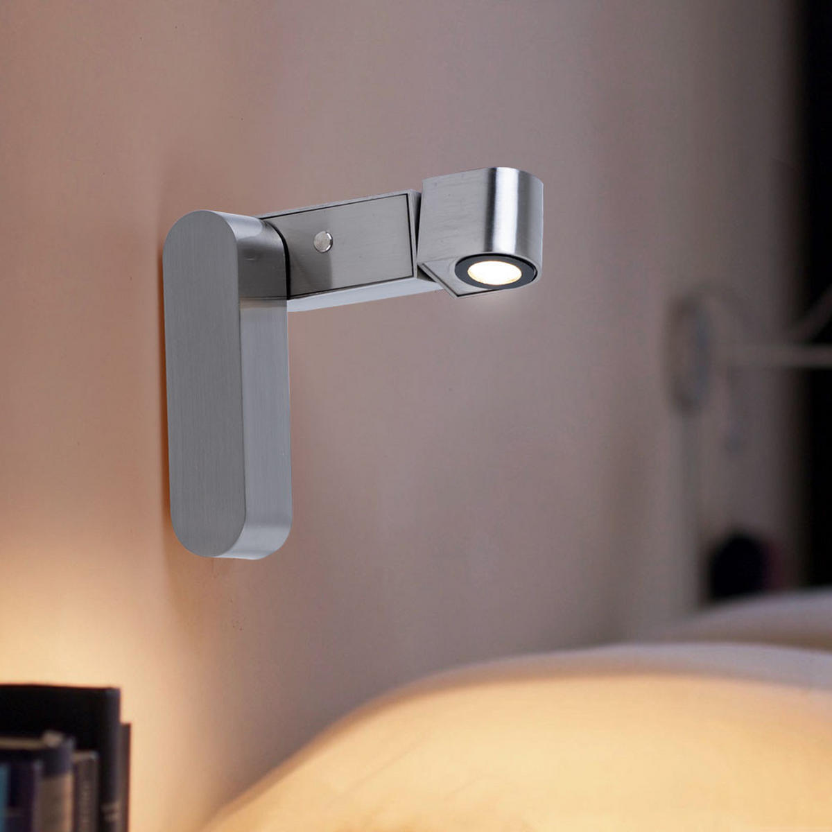 LED WANDLEUCHTE GUFA Silber Matt - Silberfarben, Kunststoff (7.5/23.5/14cm) - Globo Lighting