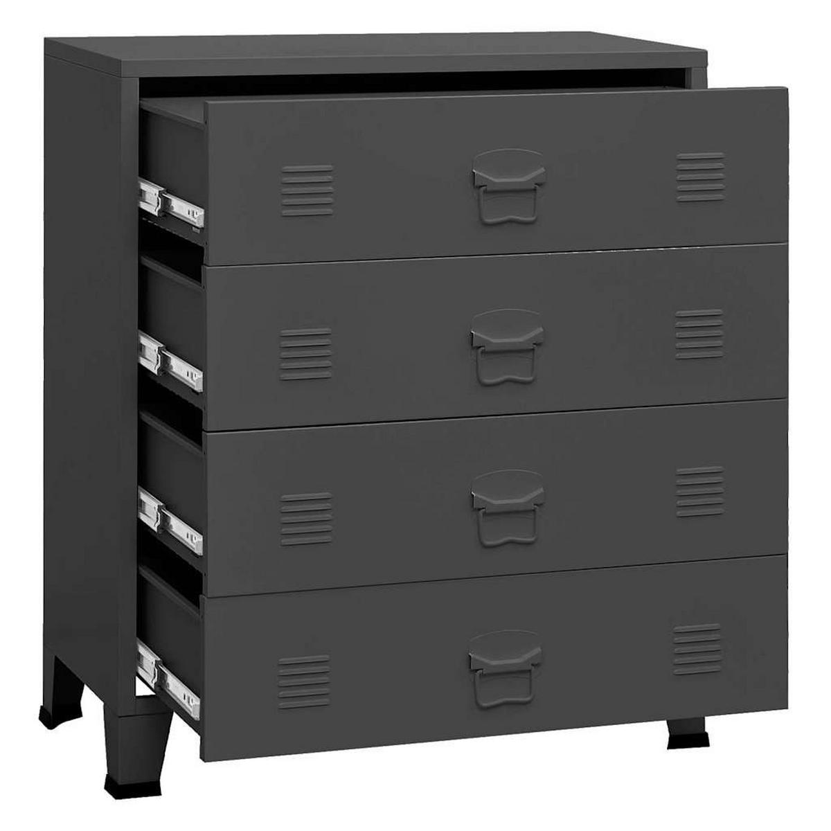 INDUSTRIAL Kommode Mit Schubladen Anthrazit 78/40/93 Cm Metall - Anthrazit, Metall (40/93/78cm) - vidaXL