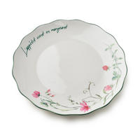 TALÍŘ DEZERTNÍ Mollie, porcelán, bílá, 20,5/2cm - zelená barva, keramika (2cm) - Mondex