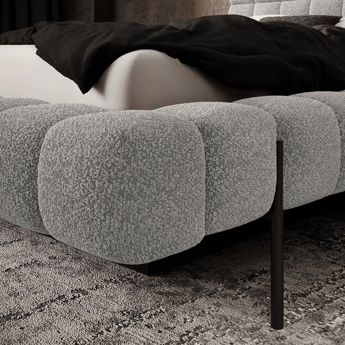 BOXSPRING POSTELJA 160/200 Ezio Siva - siva, les (160/200cm) - Petits-meubles