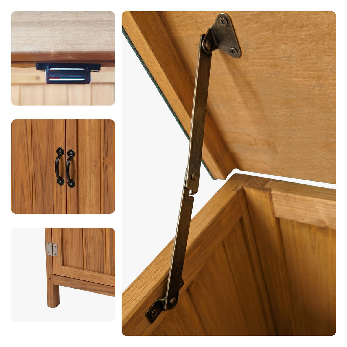 GARTENSCHRANK Hellbraun Holz 88x75 cm - Hellbraun, Holz/Papier (75/88/44cm) - Relaxdays