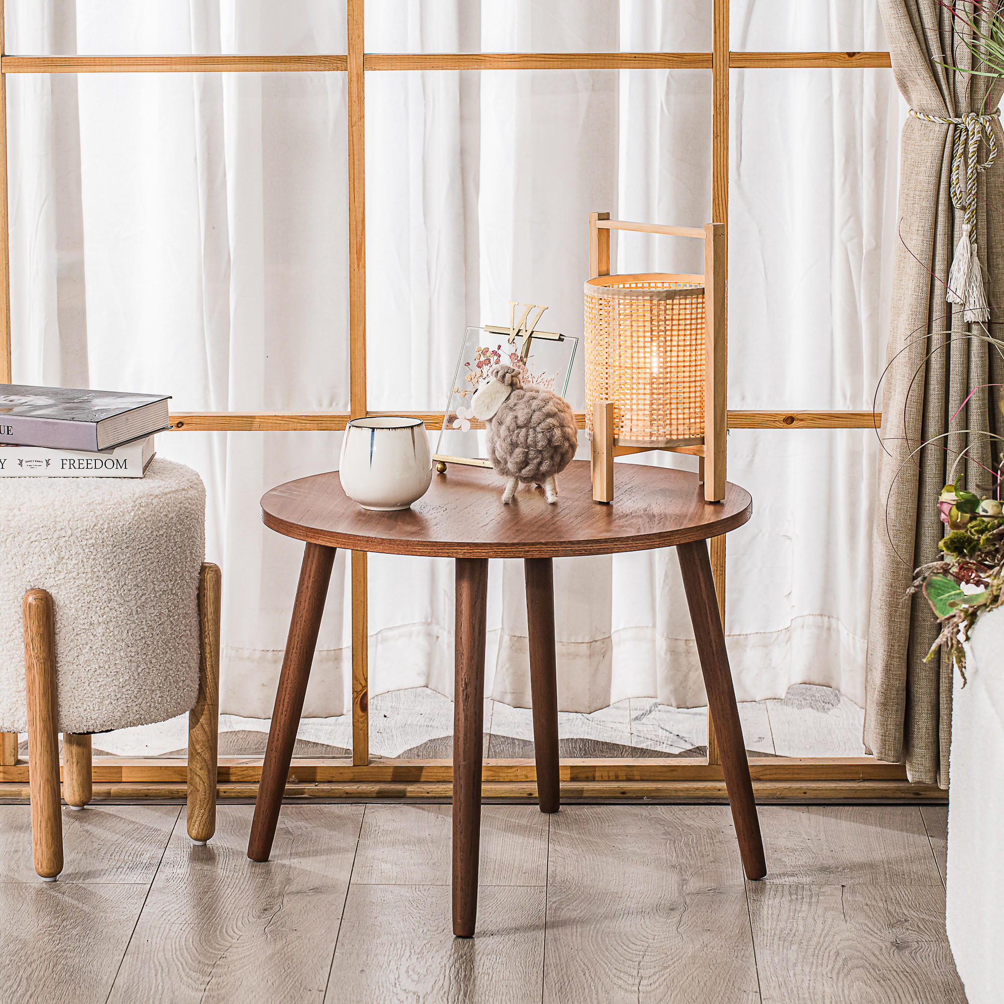 BEISTELLTISCH Rund Braun 50 x 50 x 37 cm - Braun, Holz (50/50/37cm) - Nordlys