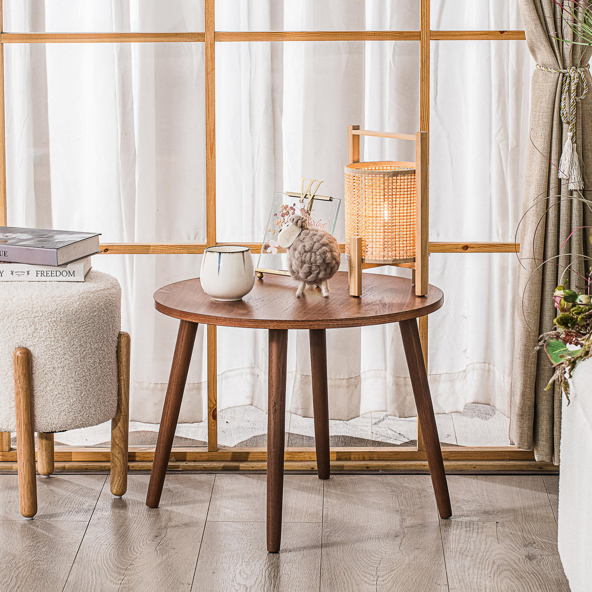 BEISTELLTISCH Rund Braun 50 x 50 x 37 cm - Braun, Holz (50/50/37cm) - Nordlys