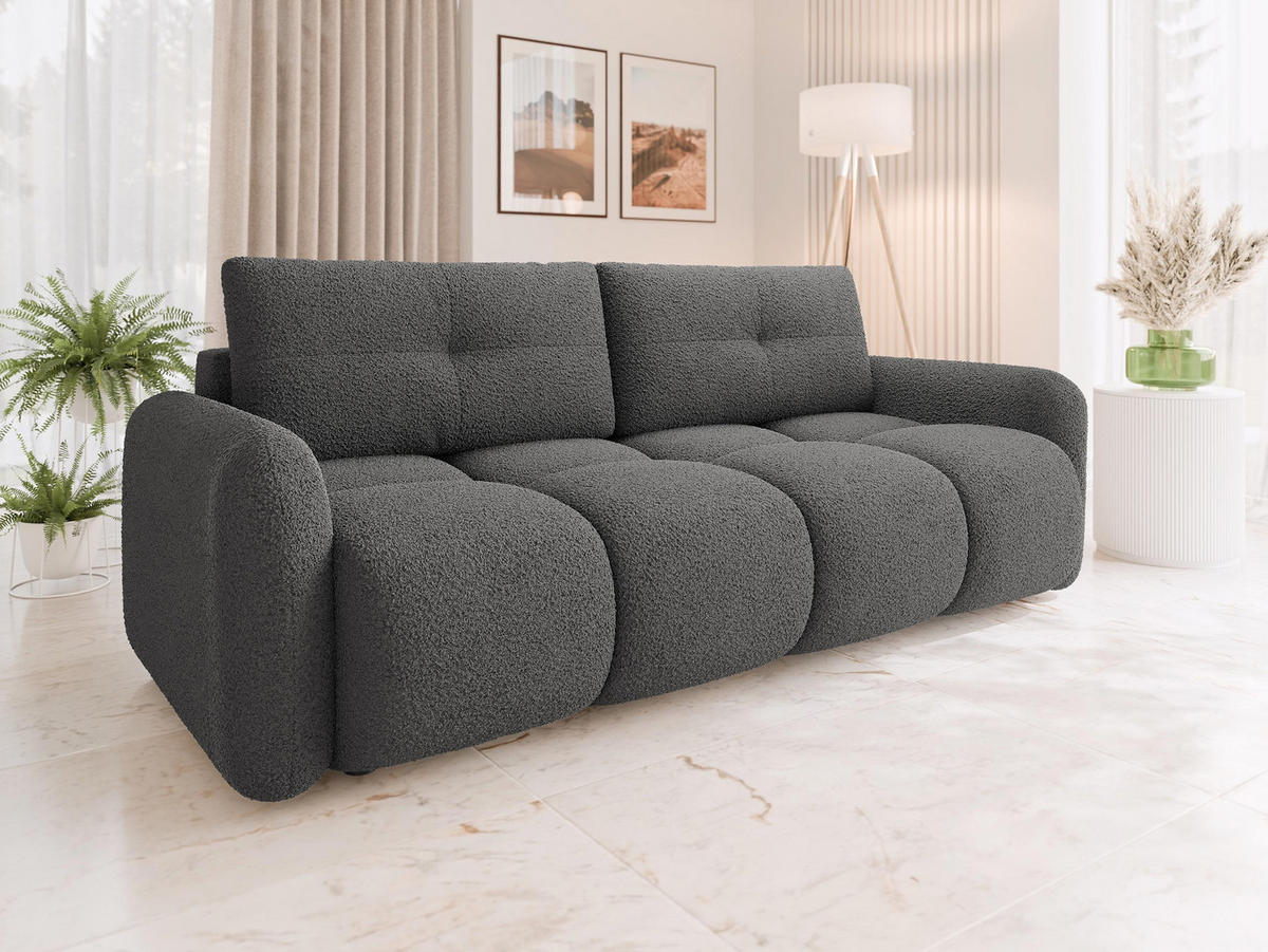 SCHLAFSOFA Sandy - Schwarz/Grau, Holz/Kunststoff (232/94/121cm) - MIRJAN24