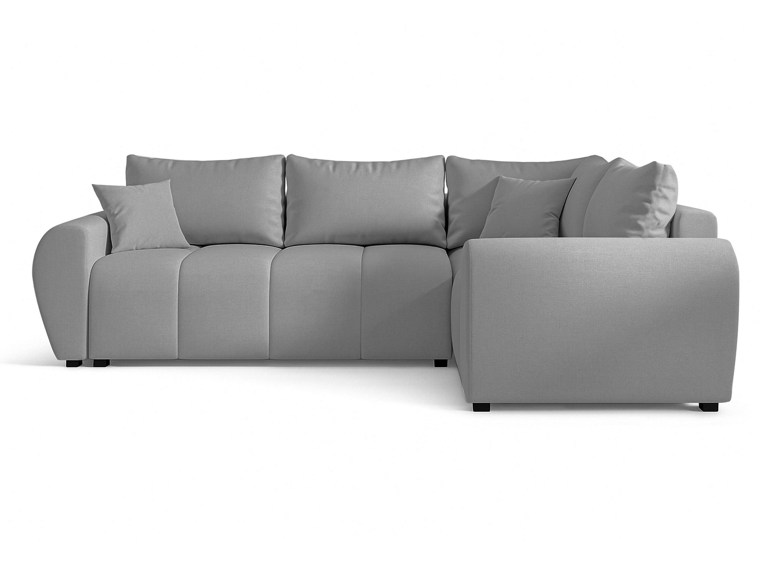 ECKSOFA L Form Malatya MAX Hellgrau 246/145/82 cm stilvolle mit Schlaffunktion R - Hellgrau/Schwarz, Kunststoff/Textil (235/175cm) - AX Living