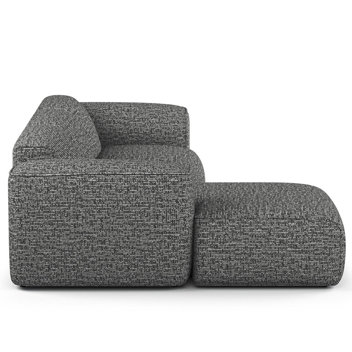 3-SITZER ECKSOFA mit Longchair - Schwarz/Grau, Kunststoff/Textil (251/173cm) - home24