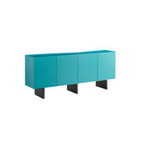 SIDEBOARD LYNN Blau Holz - Blau/Schwarz, Holzwerkstoff/Metall (180/75/40cm) - KAWOLA
