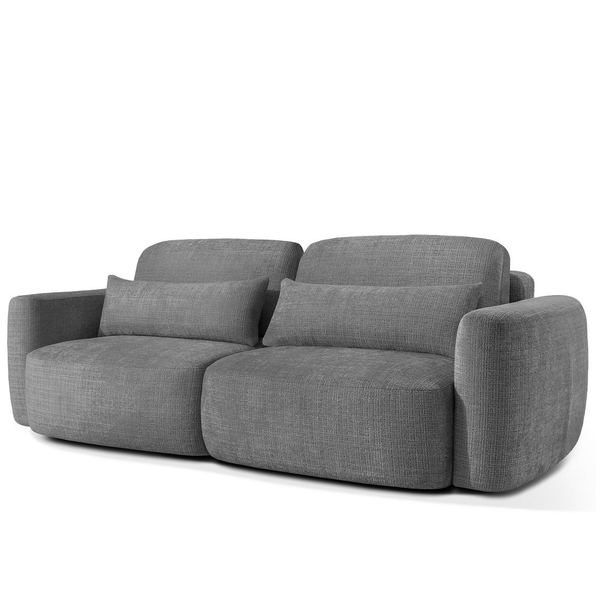 SITZGARNITUR ELOSA - Dunkelgrau, Holz/Textil (245/85/115cm) - KONSIMO®