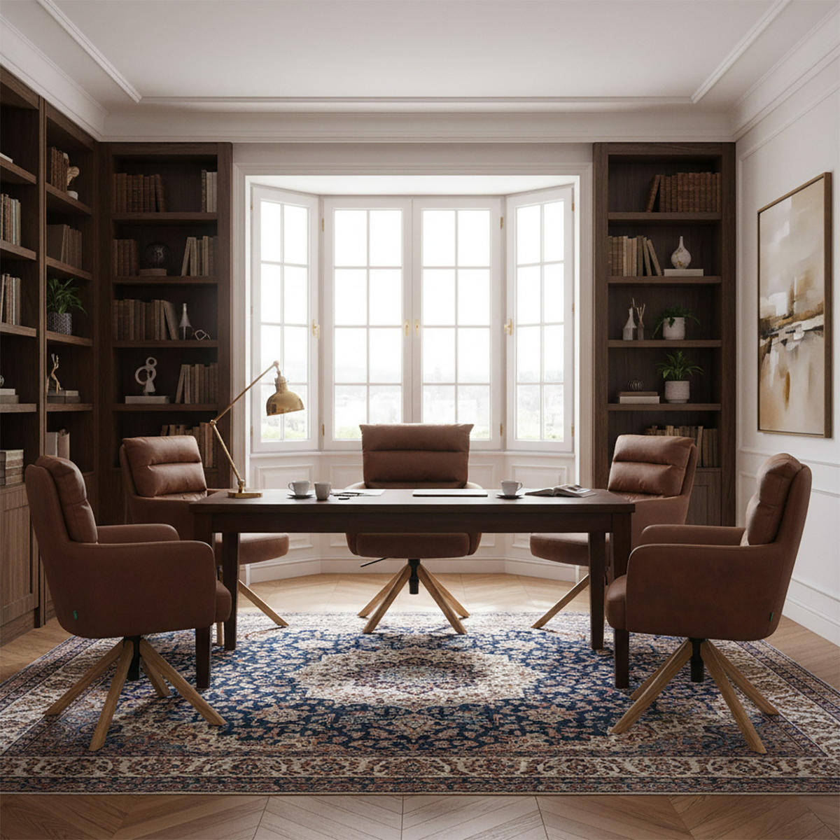 BÜROSTUHL Mika-Tesa 2er-Set - Honigeiche/Braun, Eichenholz/Holz (59/95/66cm) - DUBI Möbel