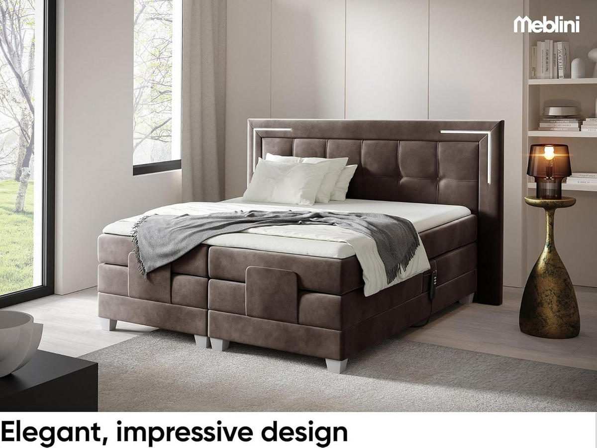 BOXSPRINGBETT TARENTE - Braun, Holzwerkstoff (120/200cm) - Meblini