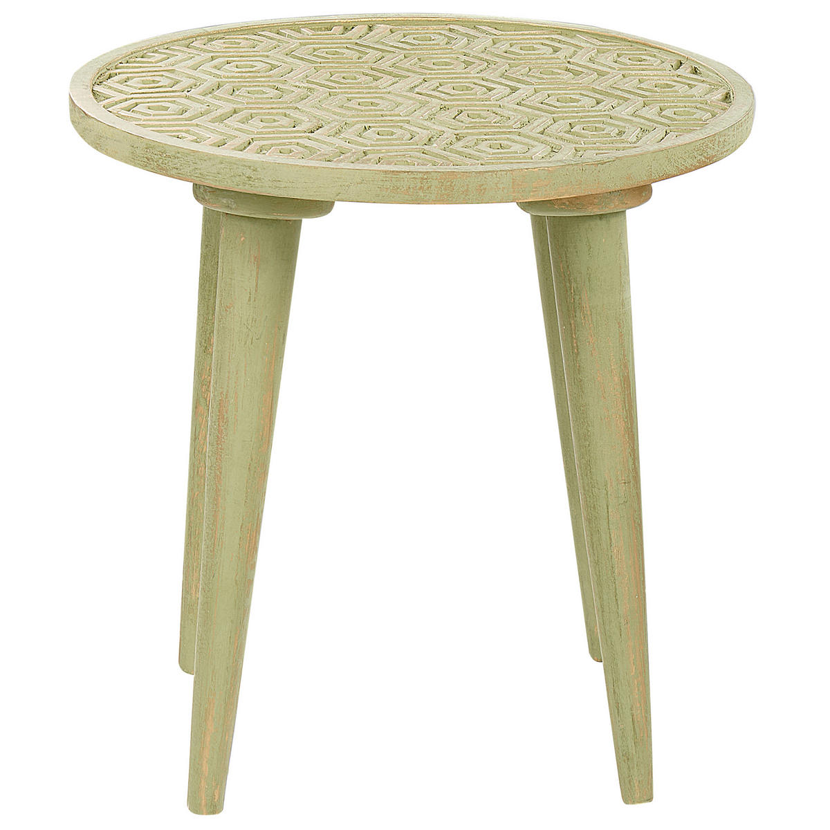 BEISTELLTISCH 2er-Set Rund Grün Maharo - Grün, Holz (45/45cm) - Beliani