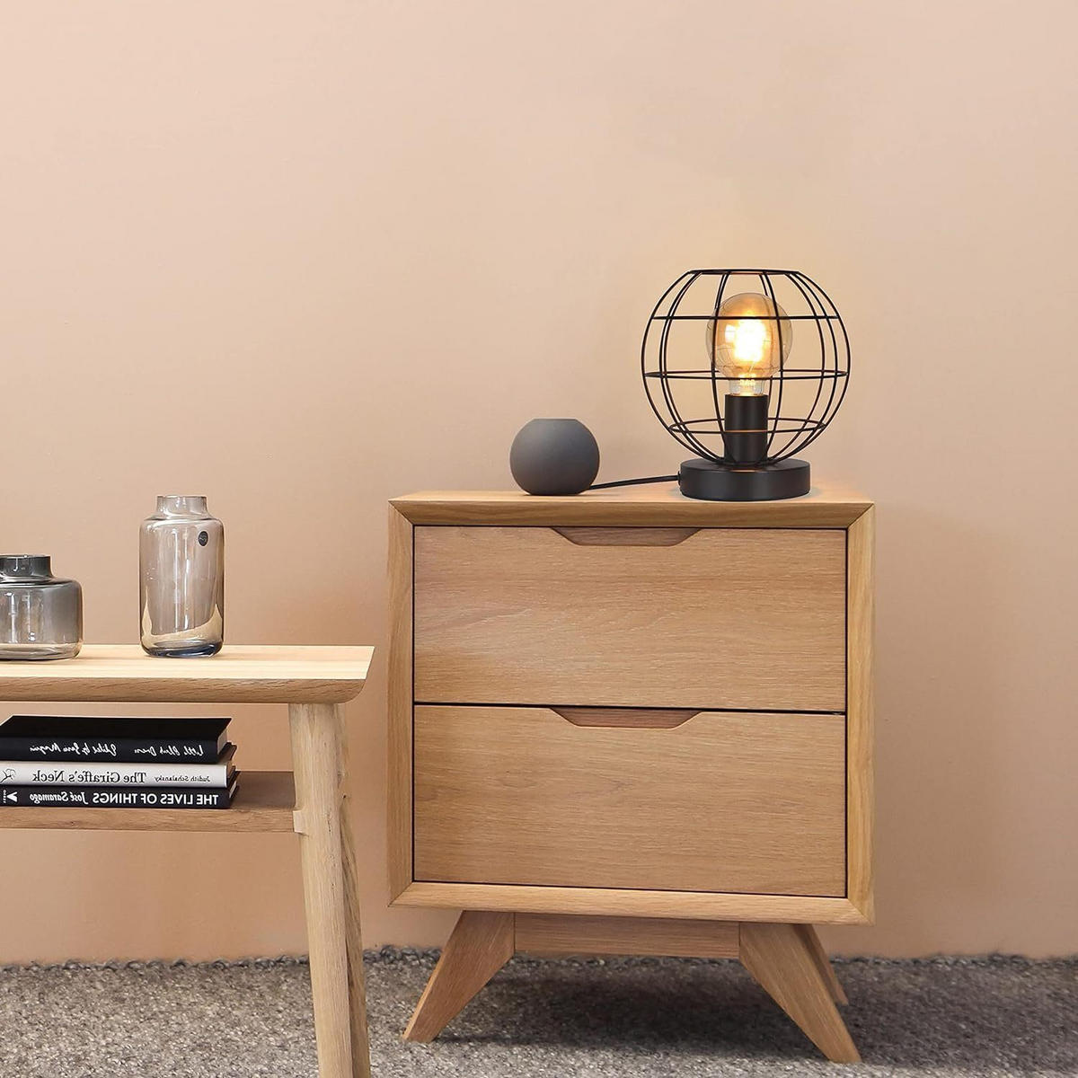 TISCHLEUCHTE Cage 19/19/20 cm - Schwarz, Metall (19/19/20cm) - Nettlife