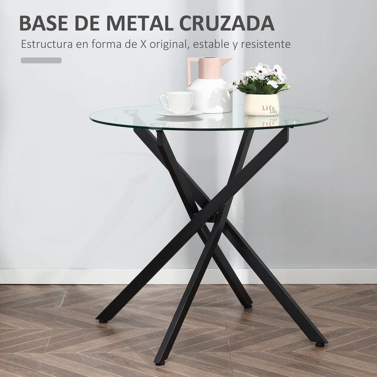 ESSTISCH Schwarz 1 Stück - Schwarz, Metall (80/80/75cm) - GiPP