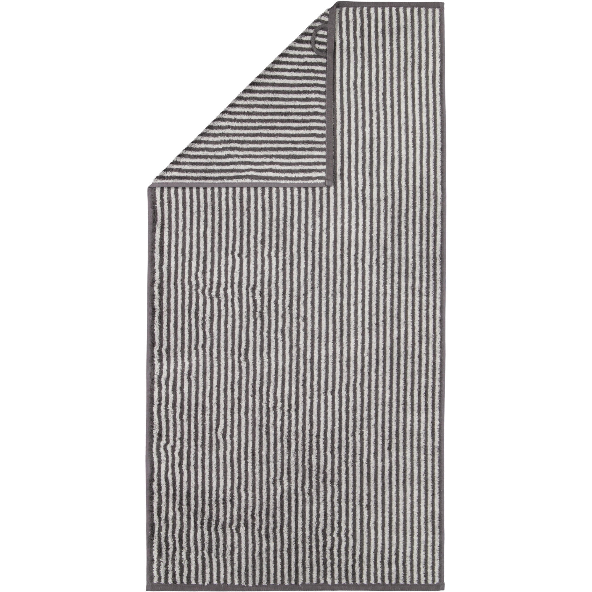 HANDTUCH TWO-TONE STRIPES 480 BASALT - 73 - Grau, Textil (50/100cm) - Cawoe