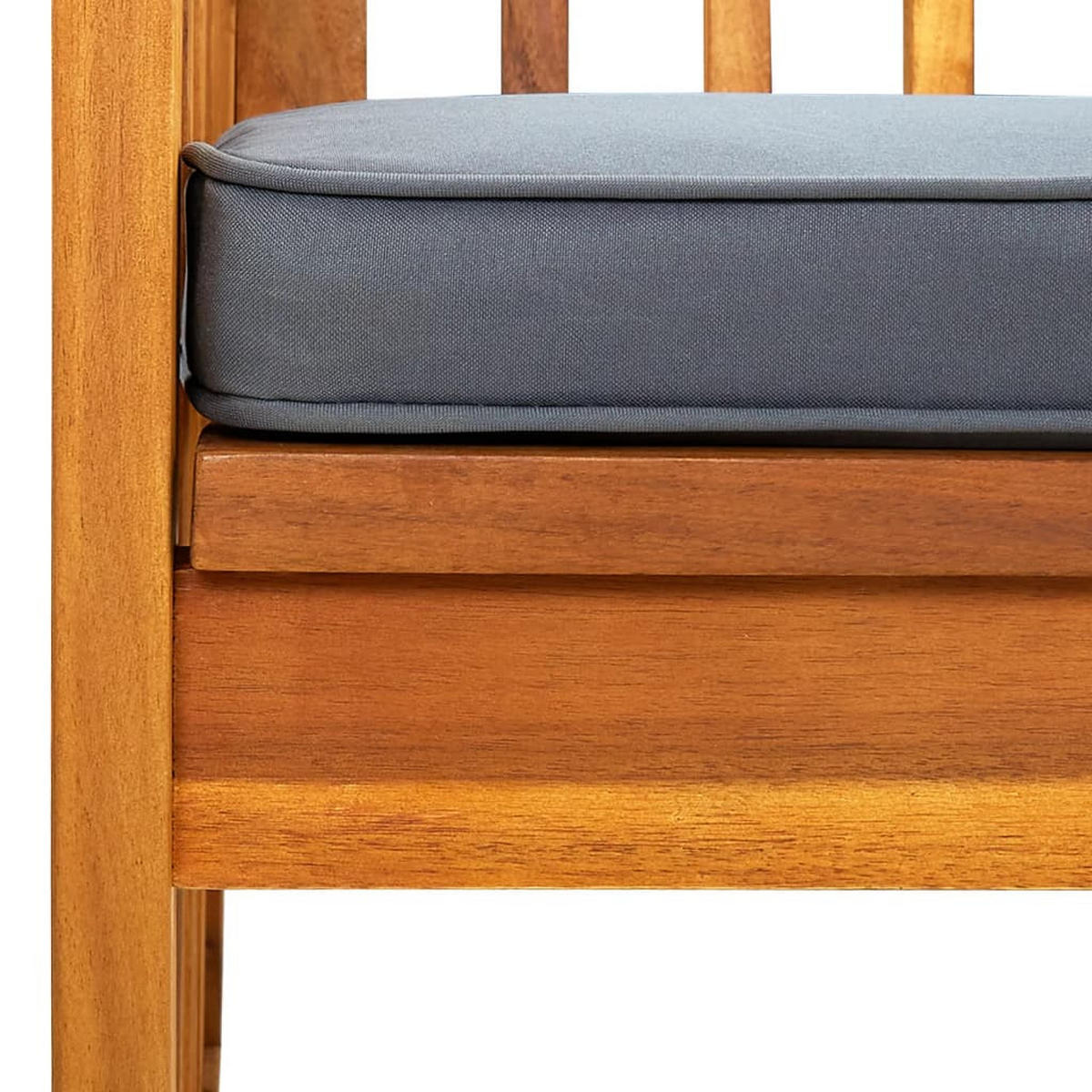 GARTENBANK Mit Kissen 119 Cm Massivholz Akazie - Dunkelgrau, Holz/Textil (119/90/64cm) - vidaXL