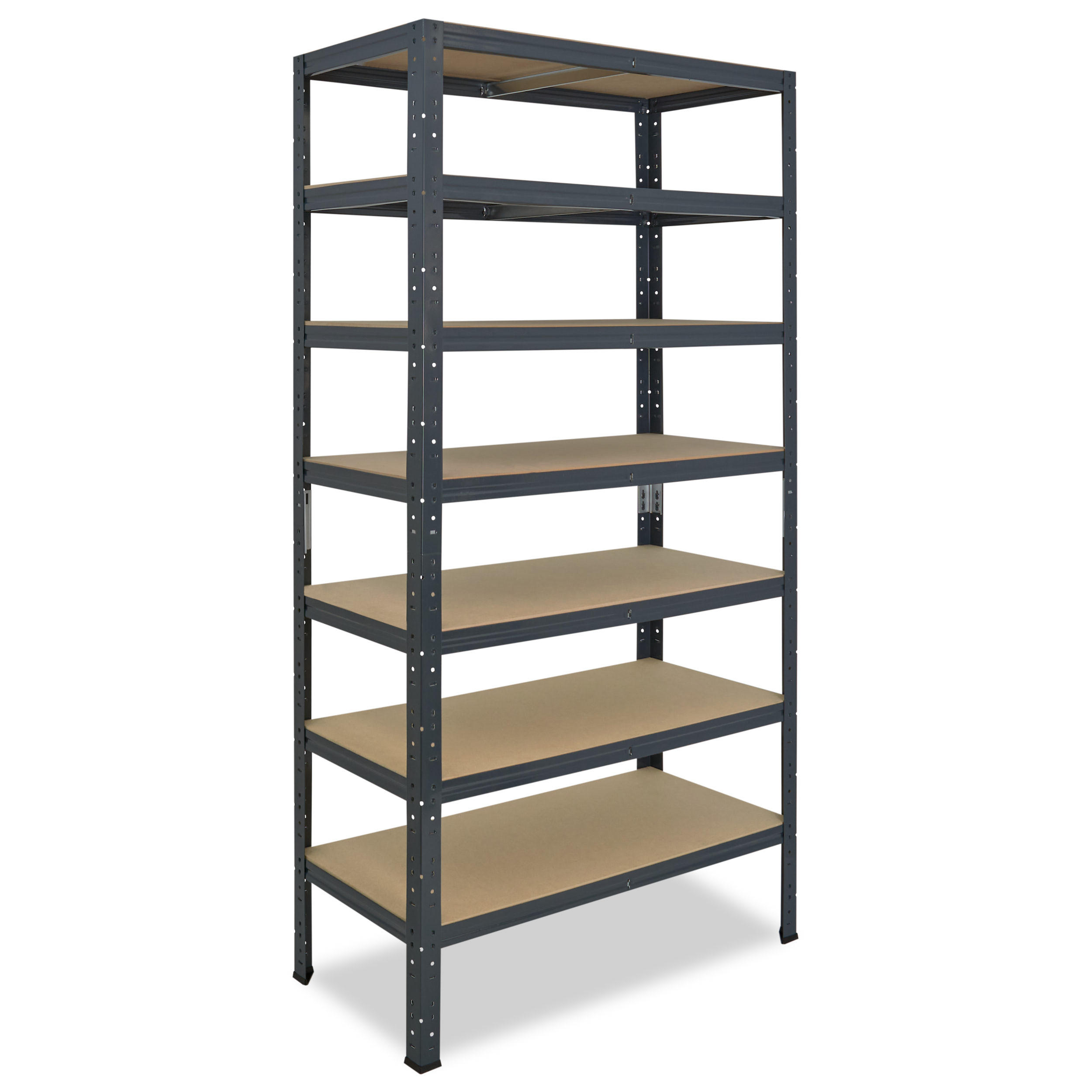 SCHWERLASTREGAL HOME 200x110x40 cm in anthrazit mit 7 Böden und 125 kg Traglast pro Boden - Anthrazit, Metall (110/200/40cm) - shelfplaza