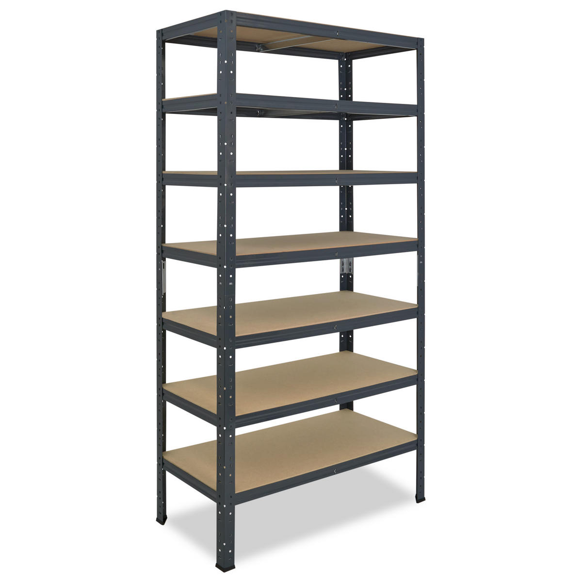 SCHWERLASTREGAL HOME 200x110x40 cm in anthrazit mit 7 Böden und 125 kg Traglast pro Boden - Anthrazit, Metall (110/200/40cm) - shelfplaza