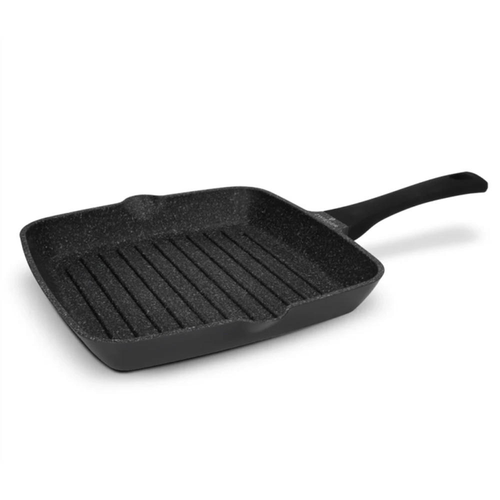 GRILLPFANNE Black Stone Schwarz 50/32/7 cm Metall - Schwarz, Metall (50cm) - Mondex