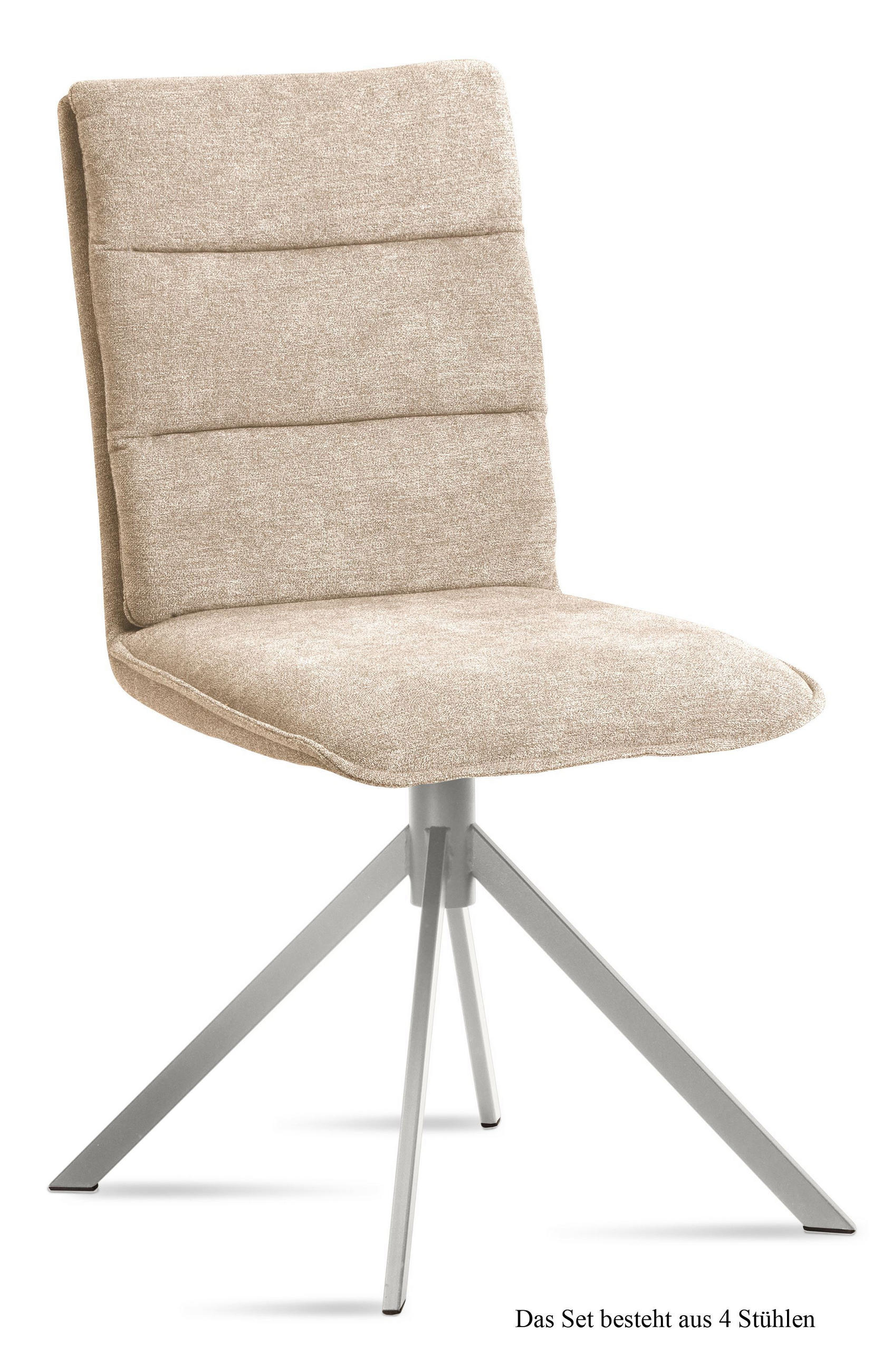 ESSZIMMERSTUHL (4er-Set) Dorota 47x92x60 Edelstahl/Natur - Edelstahlfarben/Naturfarben, Kunststoff (60/92/47cm) - 58aufmkessel