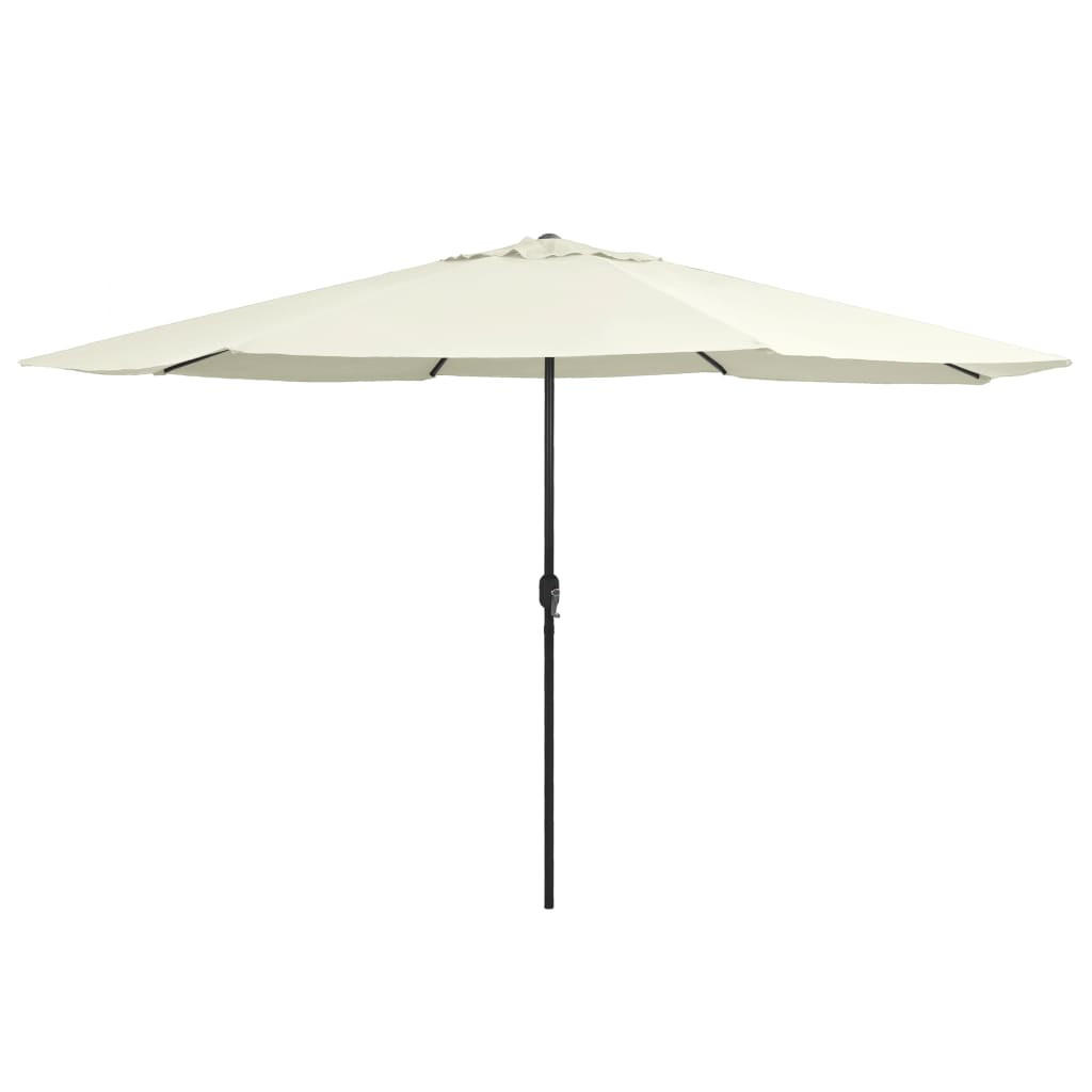 SONNENSCHIRM Mit Metall-Mast 390 Cm Sandweiss - Weiß, Textil (390/390cm) - vidaXL