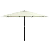 SONNENSCHIRM Mit Metall-Mast 390 Cm Sandweiss - Weiß, Textil (390/390cm) - vidaXL