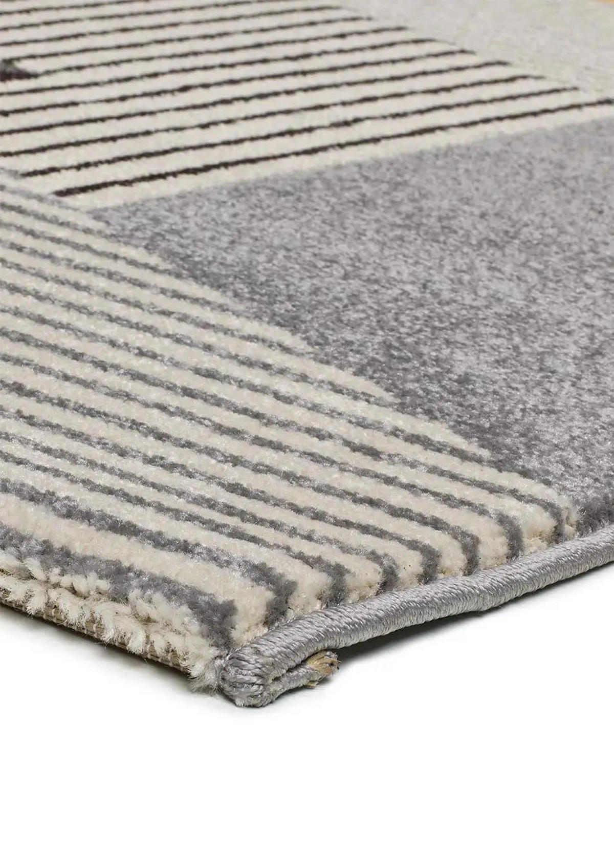 WEBTEPPICH Grau Leo 140/200 cm - Dunkelgelb/Grau, Naturmaterialien/Textil (140/200cm) - Atticgo