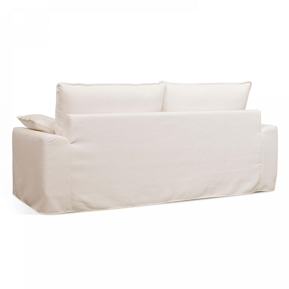 3-SITZER-SOFA, Stoff, Weiß - Weiß, Textil (97/88/205cm) - Oviala