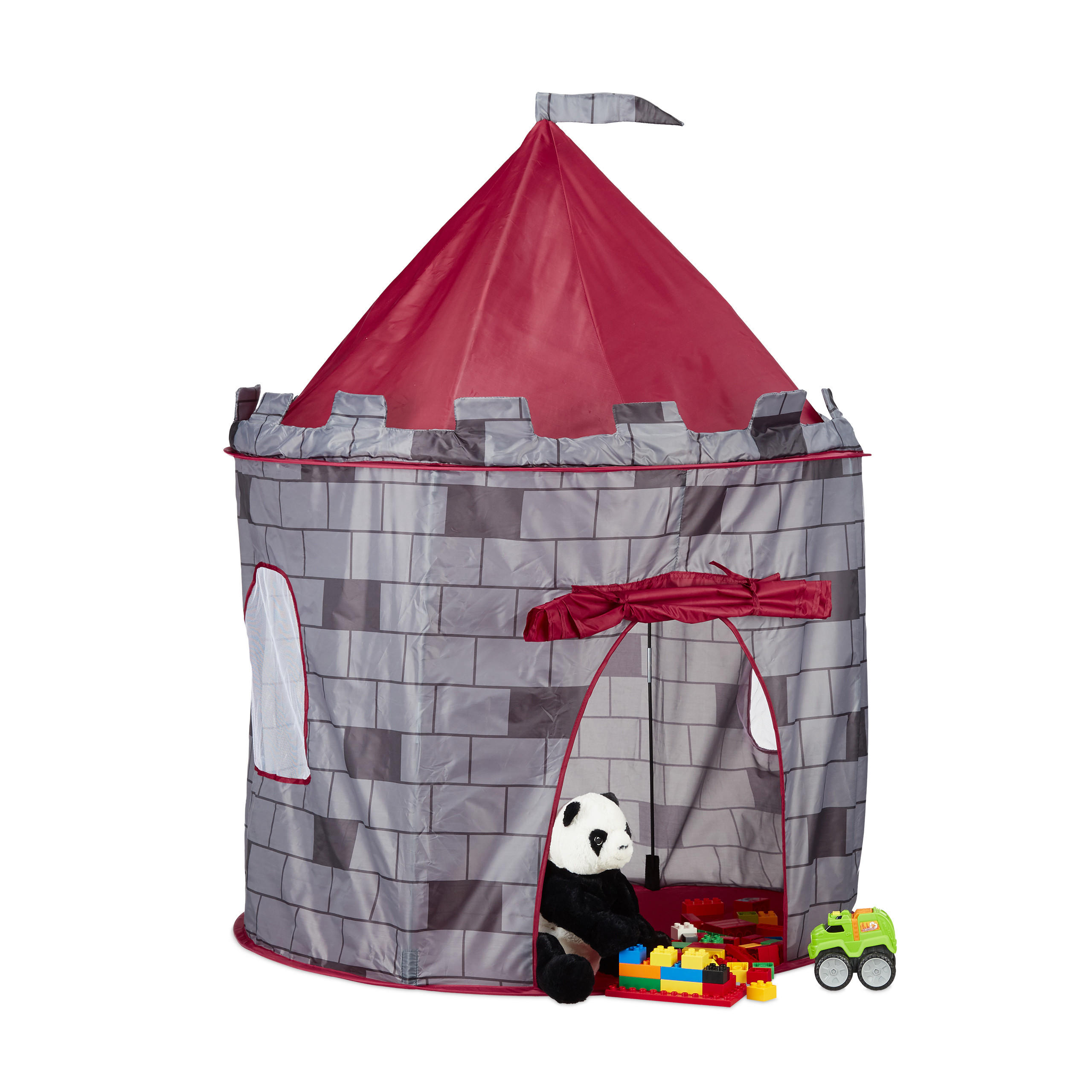 SPIELZELT Ritterburg - Multicolor, Kunststoff/Textil (105/105cm) - Relaxdays