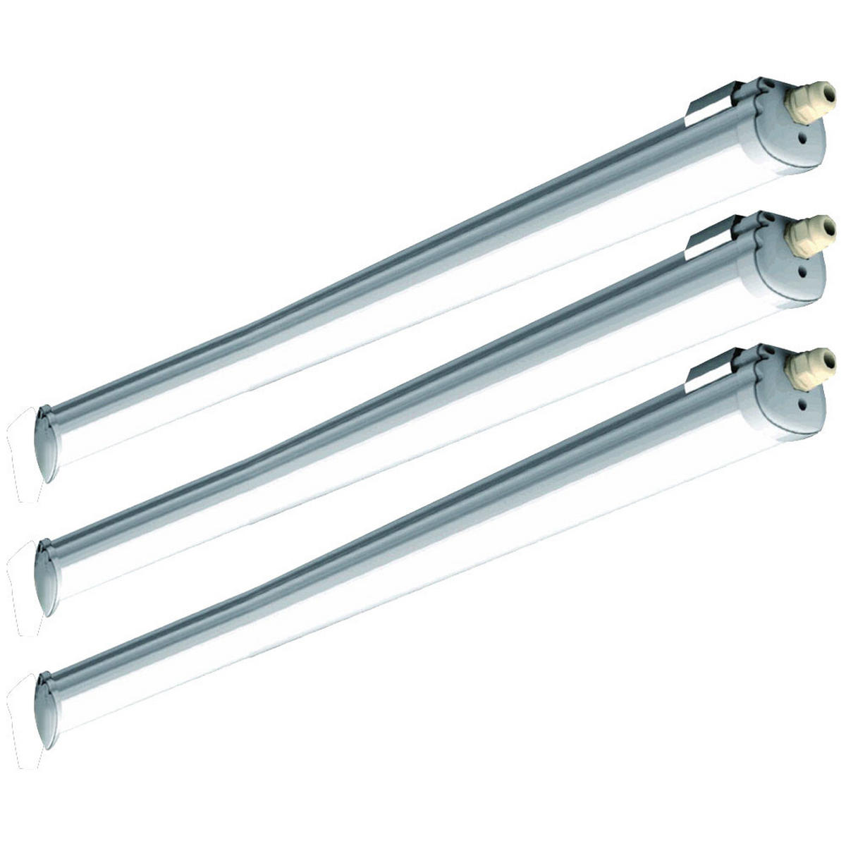 LED DECKENLEUCHTE Grau Metall 3er Set - Grau, Kunststoff (150/6.5/5.8cm)