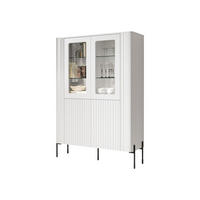 VITRINE Vera - Schwarz/Weiß, Holzwerkstoff/Metall (110/160/40cm) - MIRJAN24