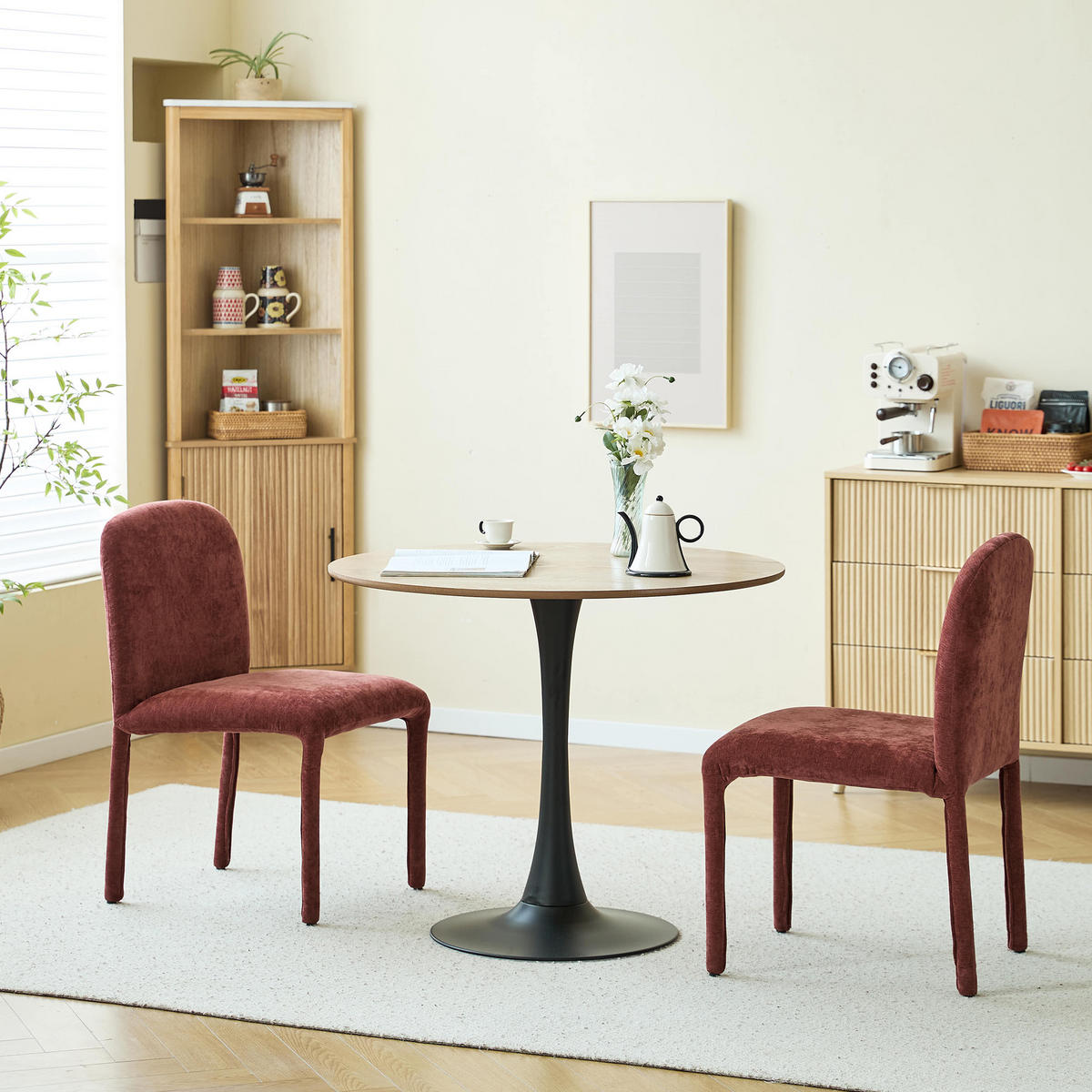STUHL 2er-Set Stoff Terrakotta - Rot, Textil (49/52/48cm) - Nordlys