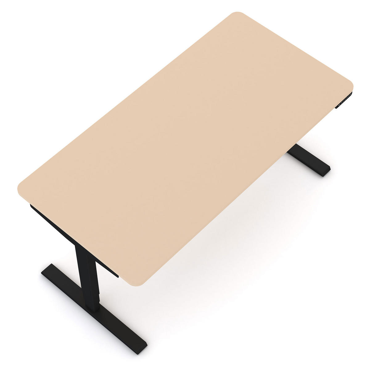 SCHREIBTISCH Elektrisch höhenverstellbarer Schreibtisch Y-Line Curved Kiesel Schwarz 180/80/62-127cm - Beige/Schwarz, Holzwerkstoff/Metall (80/180/127cm) - ASSMANN
