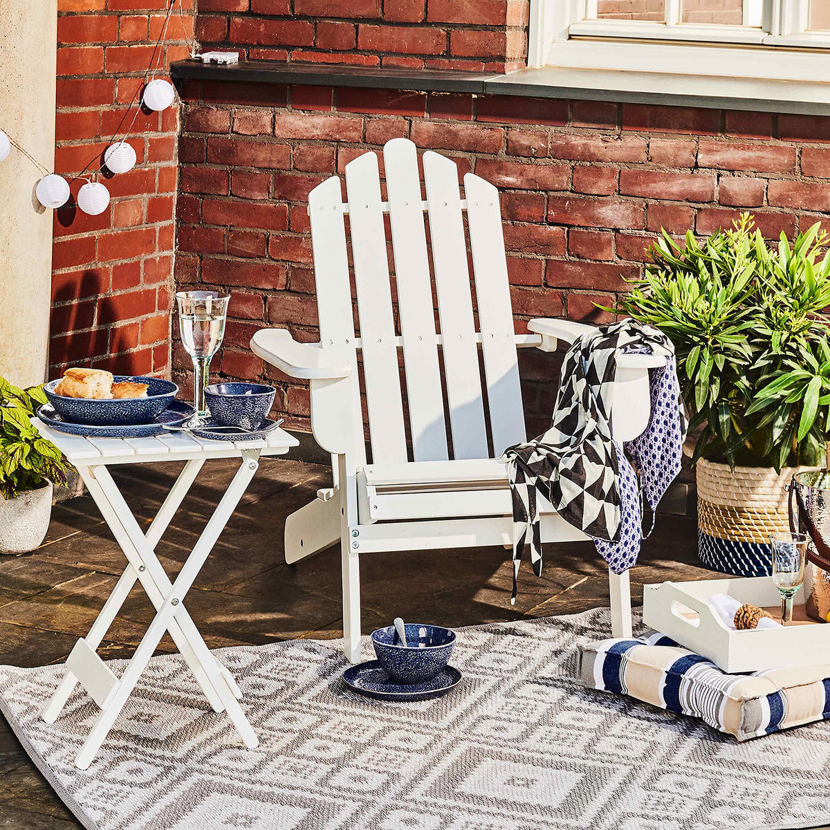 GARTENTISCH Lodge - Weiß, Holz (30/38/51cm) - Butlers